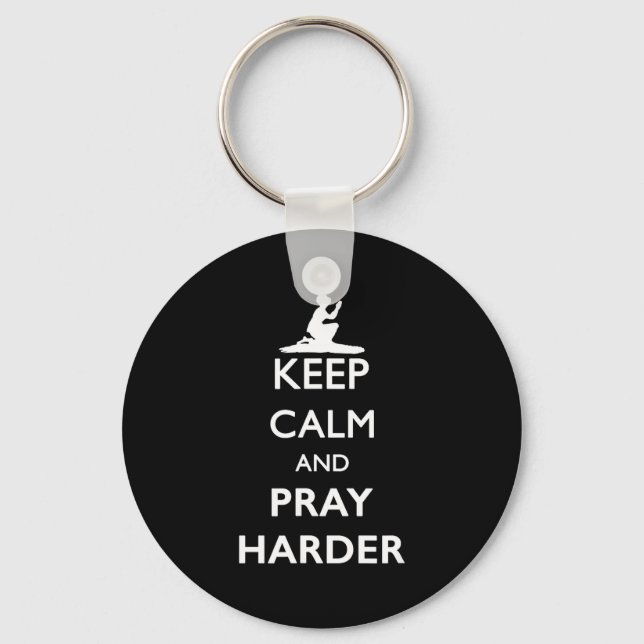 Porte-clés Keep Calm And Pray Harder  (Recto)