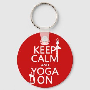 Porte-clés Keep Calm and Yoga On (customize colors)