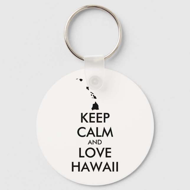 Porte-clés KEEP CALM et LOVE HAWAII personnalisables (Recto)