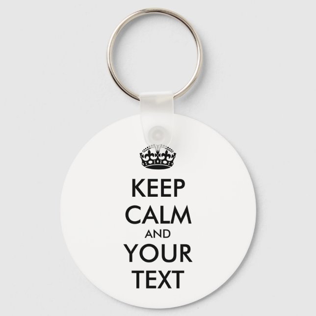 Porte-clés KEEP CALM personnalisé et votre texte (Recto)