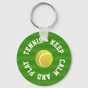 Porte-clés KEEP  CALM TENNIS BALL - Personalized TEXT