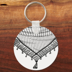 Porte-clés Keffiyeh Écharpe palestinienne tissu traditionnel