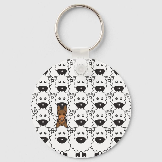 Porte-clés Kelpie australienne dans le mouton (Recto)