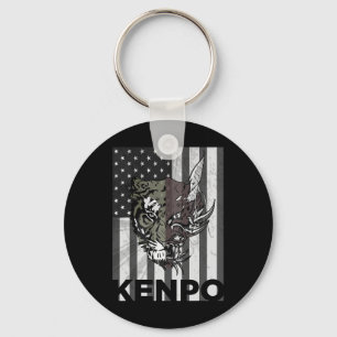 Porte-clés Kenpo Karate Arts martiaux Drapeau américain Homme