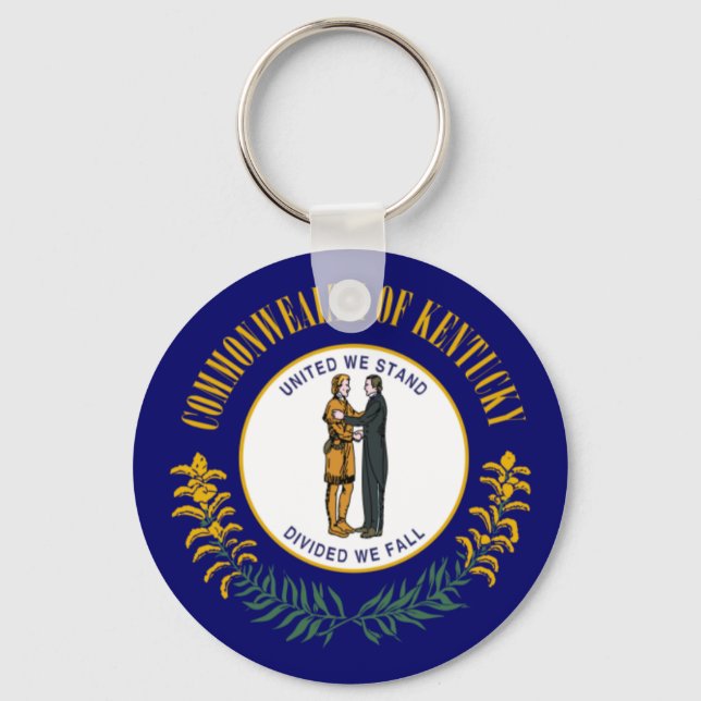 Porte-clés Kentucky : Drapeau d'État américain du Commonwealt (Recto)