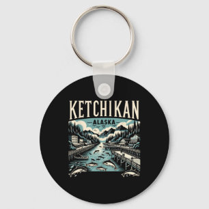 Porte-clés Ketchikan Alaska Ak Graphique Vintage Capitale du