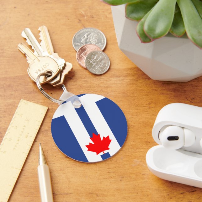 Porte-clés Keychain with Flag of Toronto, Canada (Bureau)
