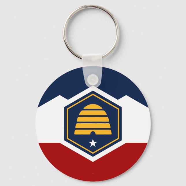 Porte-clés Keychain with Flag of Utah, USA (Recto)