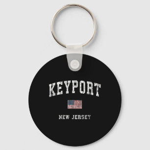 Porte-clés Keyrt New Jersey Nj Drapeau Américain Vintage Srts