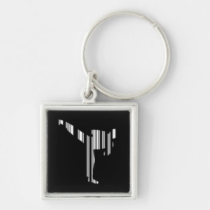 Porte-clés KICKBOXER BAR CODE Motif de code-barres de kickbox