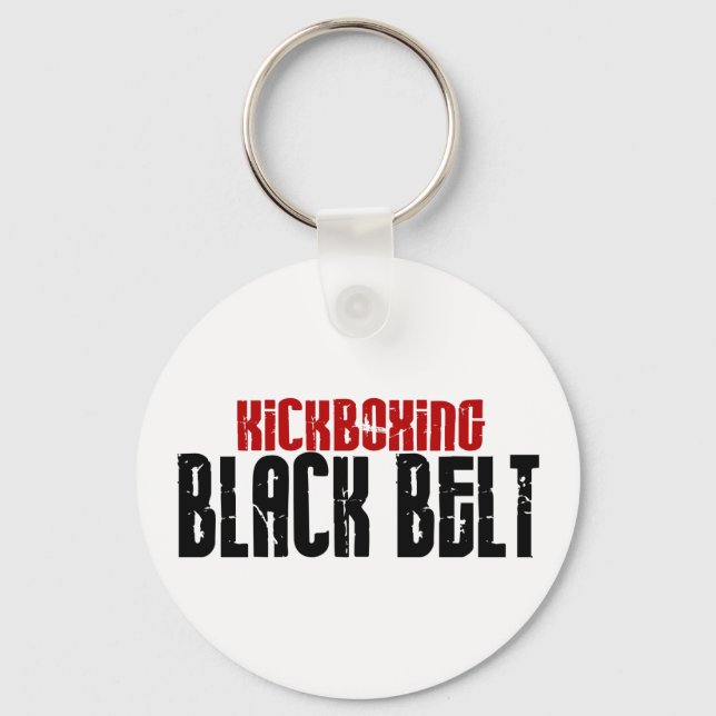 Porte-clés Kickboxing Black Belt Karate (Recto)