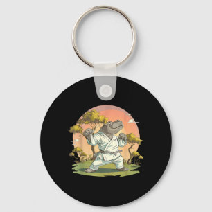 Porte-clés Kickboxing Hippo Taekwondo Karaté MMA Drôle