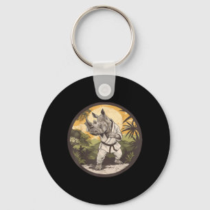 Porte-clés Kickboxing Rhino Taekwondo Karaté MMA Drôle