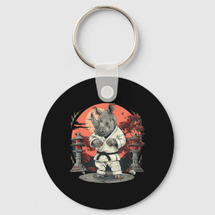 Porte-clés Kickboxing Rhino Taekwondo Karaté MMA Drôle