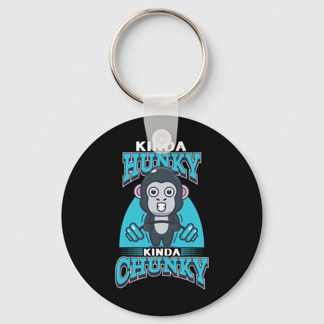 Porte-clés Kinda Chunky Kinda Hunky Bodybuilding Gym Po (Recto)