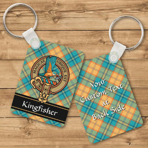 Porte-clés Kingfisher Crest sur Tartan Porte - clé