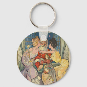 Porte-clés Kissing Santa Claus Vintage Christmas