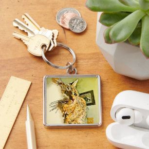 Porte-clés Kitty Whiskers Coeur Nez Aquarelle