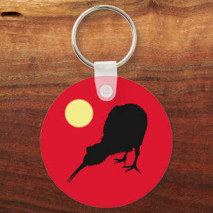 Porte-clés Kiwi Bird, Moon & New Zealand text /Bro Fashion