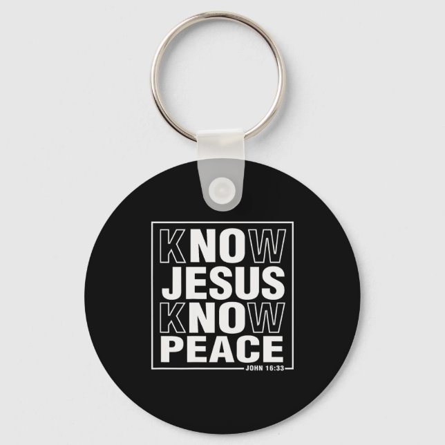 Porte-clés Know Jesus Know Peace John Bible Verse Christian F (Recto)