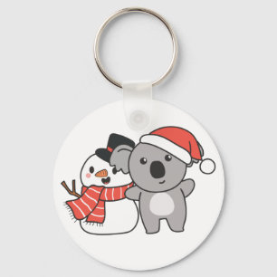 Porte-clés Koala Avec Snowman En Hiver Pour Noël Keychai