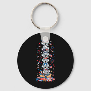 Porte-clés Koala drôle Drapeau américain Usa Jour de la mémoi