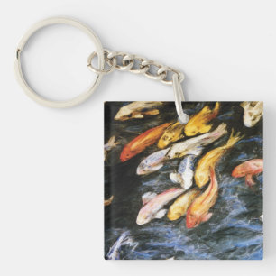 Porte-clés Koi Fish Art Peinture Porte - clé Charms