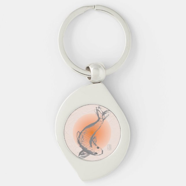 Porte-clés Koi Fish Swirl Porte - clé métallique (Devant)