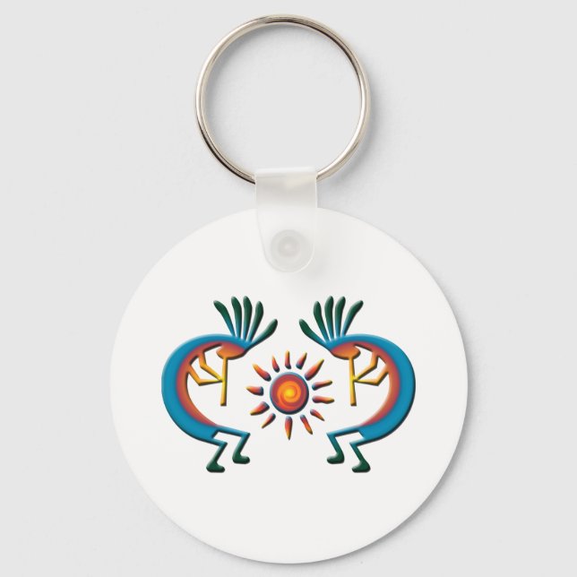 Porte-clés Kokopelli avec Porte - clé Sun Sud-Ouest (Recto)