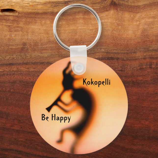 Porte-clés Kokopelli Be Happy Inspirational (Recto)