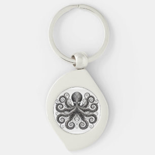 Porte-clés Kraken Steampunk Octopus Ornate Black