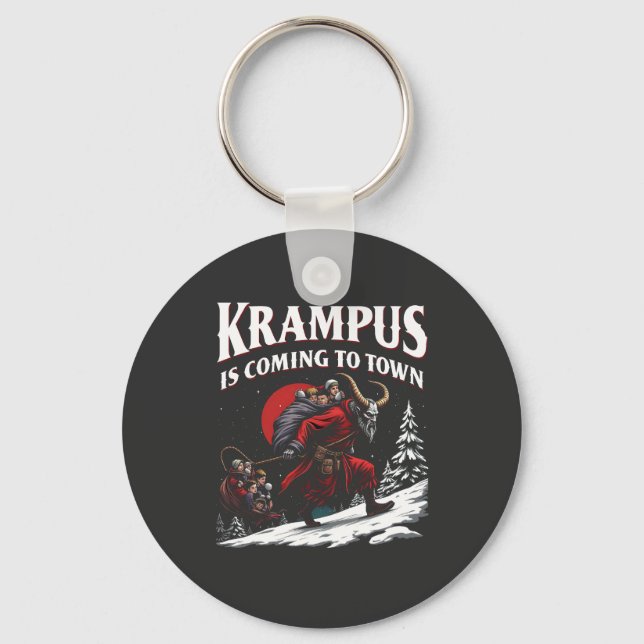 Porte-clés Krampus arrive à Town Krampus Noël (Recto)