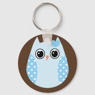 Porte-clés KRW Blue Polka Dot Owl Porte - clé Favoriser