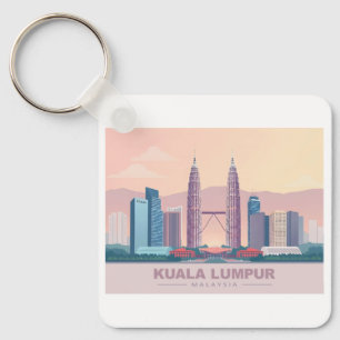 Porte-clés Kuala Lumpur Malaisie Pastel Travel