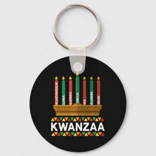 Porte-clés Kwanzaa Principes Kwanzaa Bougies Kinara Pan Afri