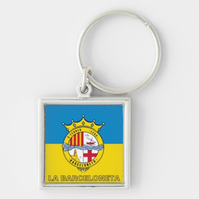 Porte-clés La Barceloneta (drapeau, quartier de Barcelone (Devant)