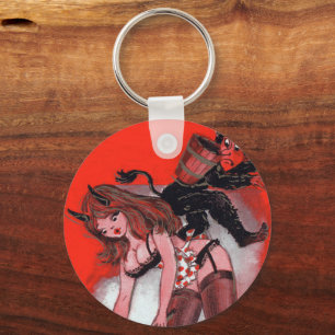 Porte-clés La beauté et le Krampus Noël Vintage Noël