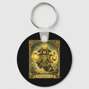 Porte-clés La carte de tarot du magicien Tanuki Yokai Raton l