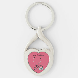 Porte-clés La chaleur argentée Keychian de stéthoscope