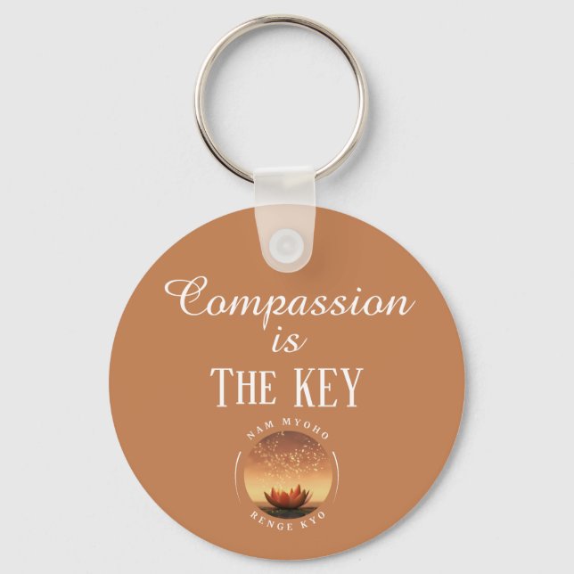 Porte-clés La compassion est la clé - SGI bouddhiste (Verso)