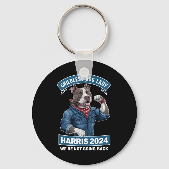 Porte-clés La Dame des Chiens Sans Enfants Vote Kamala Electi (Recto)