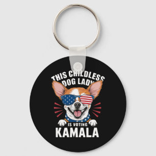 Porte-clés La Dame des Chiens Sans Enfants Vote Kamala-harris