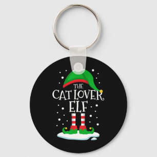 Porte-clés La famille de Noël des elfes Amoureux de les chats