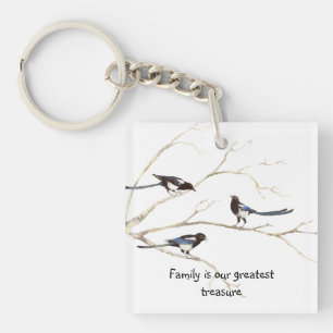 Porte-clés La famille est notre plus grand trésor Magpie Oise