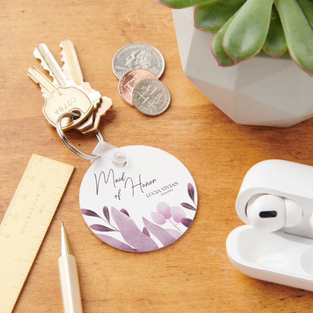 Porte-clés La femme d'honneur Bourgogne Grand Mariage Feuille (Bureau)