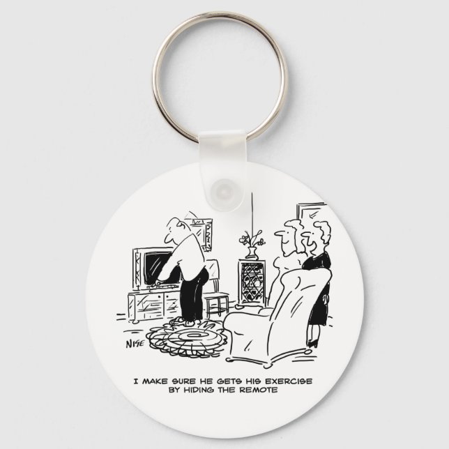 Porte-clés La femme masque la télécommande de la télévision (Recto)