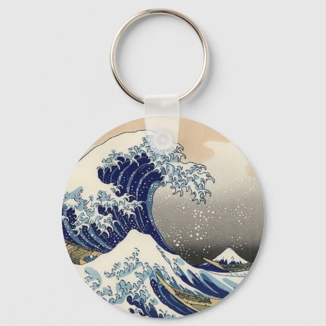 Porte-clés La Grande Vague, par Hokusai, Les Beaux Arts (Recto)