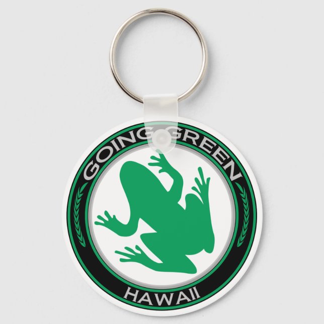 Porte-clés La grenouille Hawaii verte (Recto)