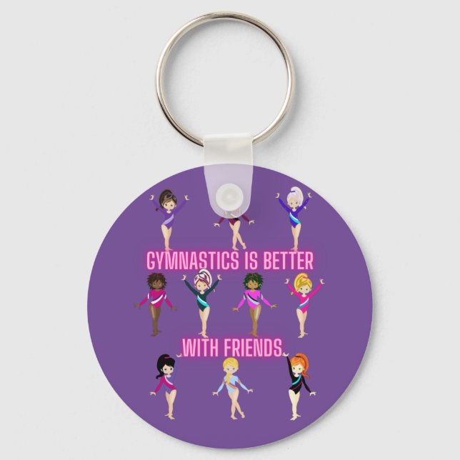 Porte-clés La Gymnastique Est Mieux Avec Les Amis (Recto)