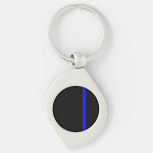 Porte-clés La Ligne Bleue Mince Symbole dans un décor noir
